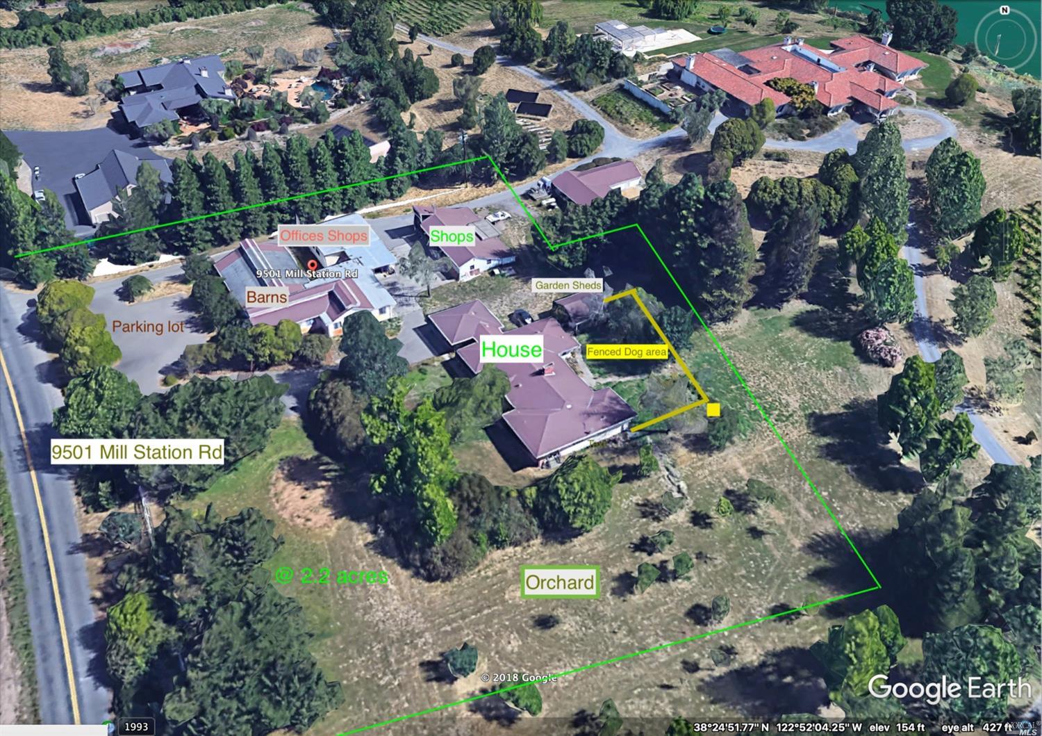 9501 Mill Station Road Sebastopol, CA 95472 - Photo 1 of 1 an aerial view of residential house with outdoor space