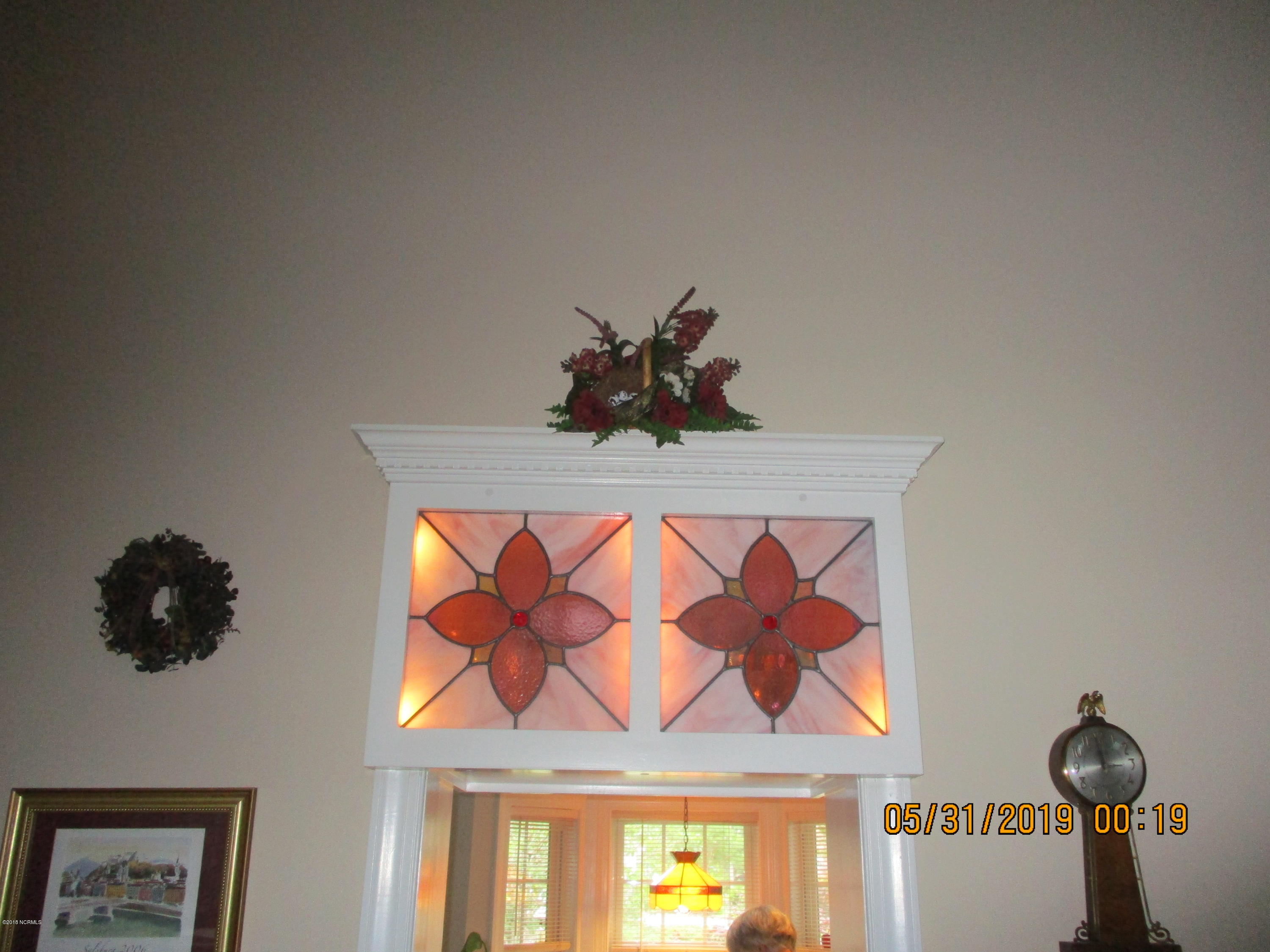 121 Geneva Road New Bern, NC 28562 - Photo 8 of 39 Lovely Detail - Backlit Stained Window Over Pass-Thru