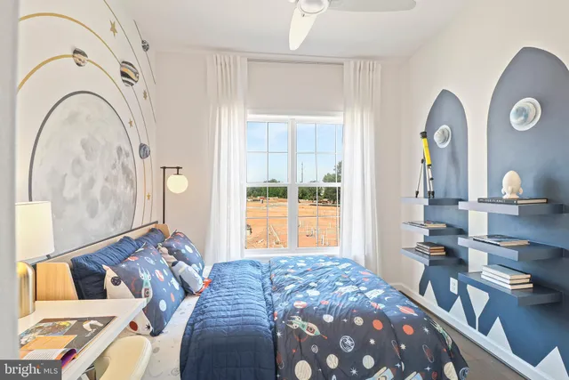 a front view of a building with street view