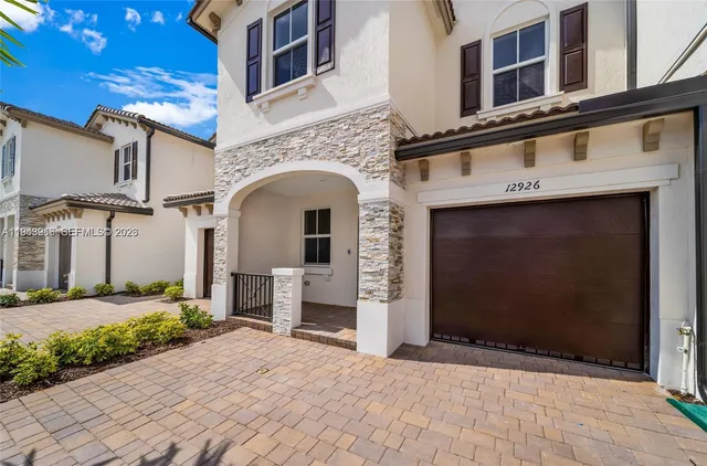 a front view of a building