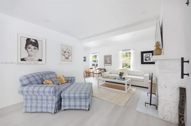 a living room with furniture and a couch