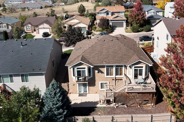 an aerial view of multiple houses