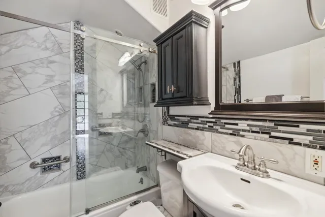 a bathroom with a shower