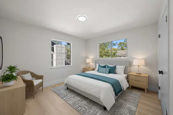 an empty room with windows