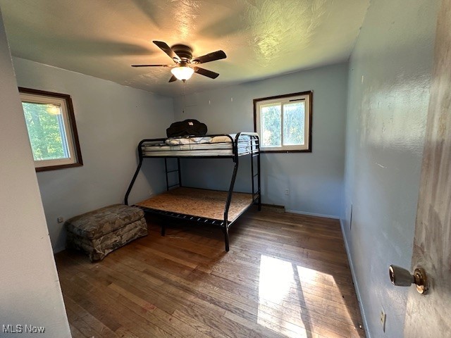 3216 South Ridge Road West Ashtabula, OH 44004 - Photo 11 of 17 Bedroom featuring ceiling fan and wood-type flooring