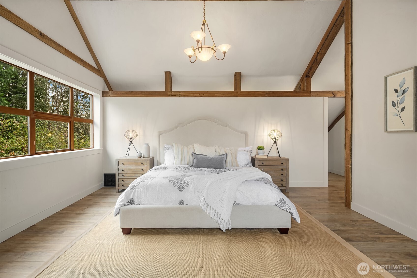 41715 Southeast 101st Street North Bend, WA 98045 - Photo 15 of 38 a bedroom with a large bed and a window