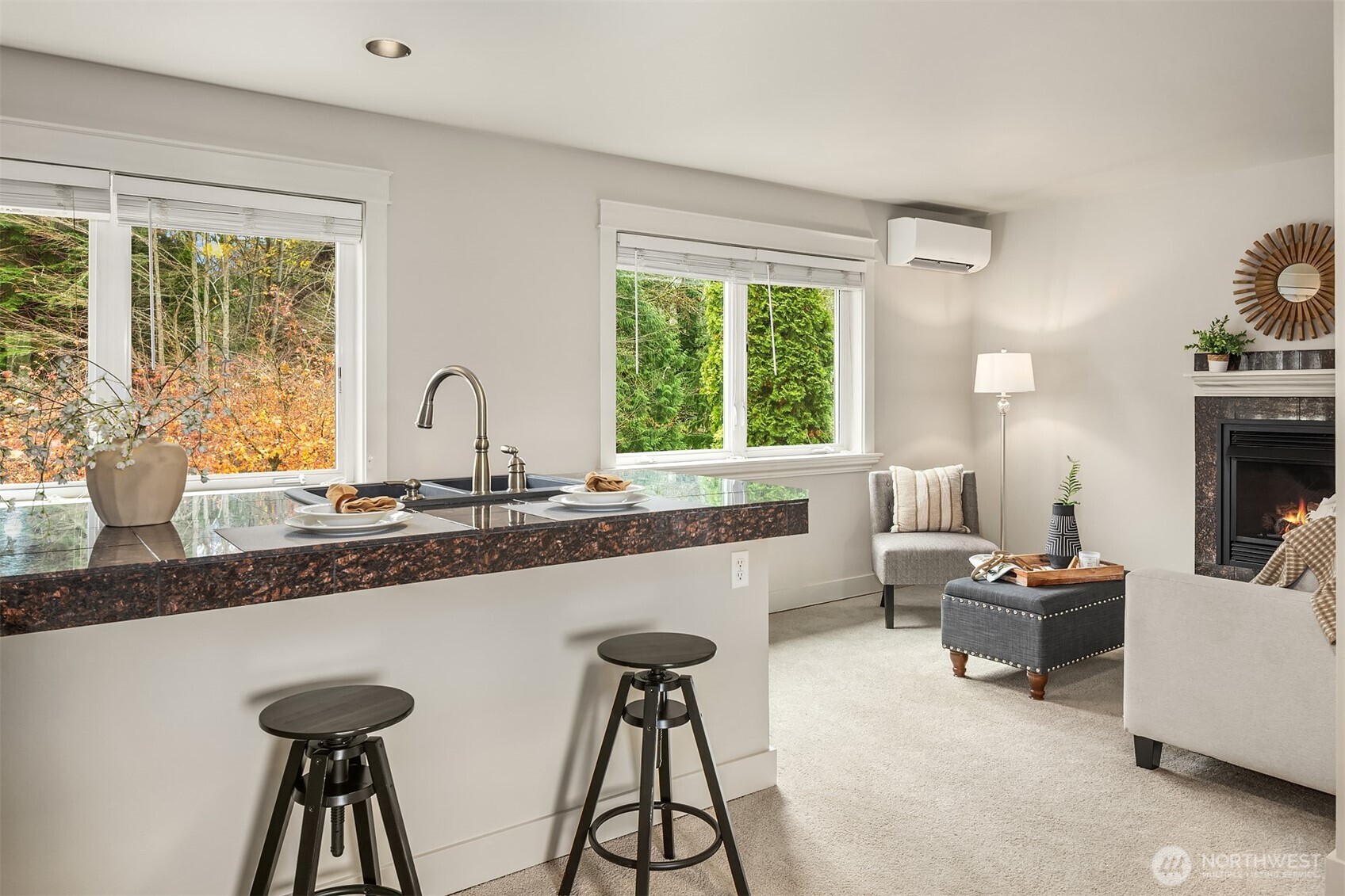 41715 Southeast 101st Street North Bend, WA 98045 - Photo 24 of 38 a large white kitchen with granite countertop a stove a sink and a granite counter tops