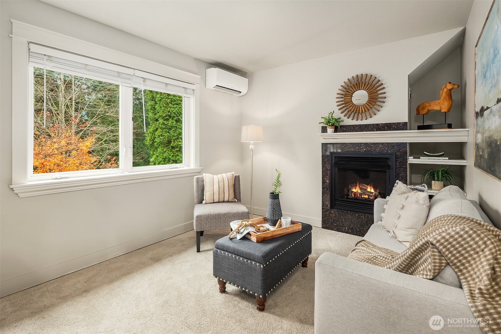 41715 Southeast 101st Street North Bend, WA 98045 - Photo 27 of 38 a living room with furniture and a fireplace