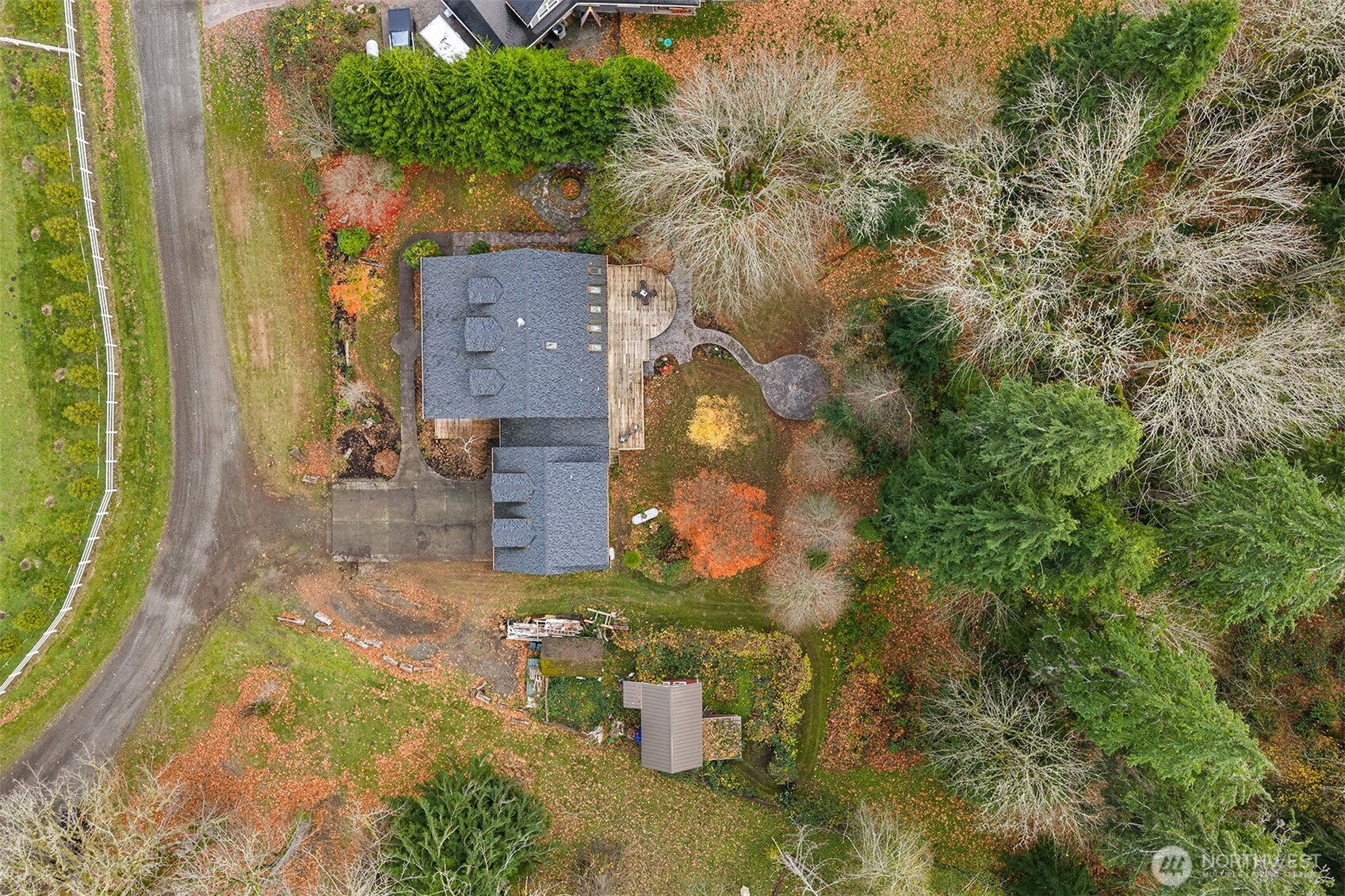 41715 Southeast 101st Street North Bend, WA 98045 - Photo 38 of 38 an aerial view of a house with a yard swimming pool and outdoor seating
