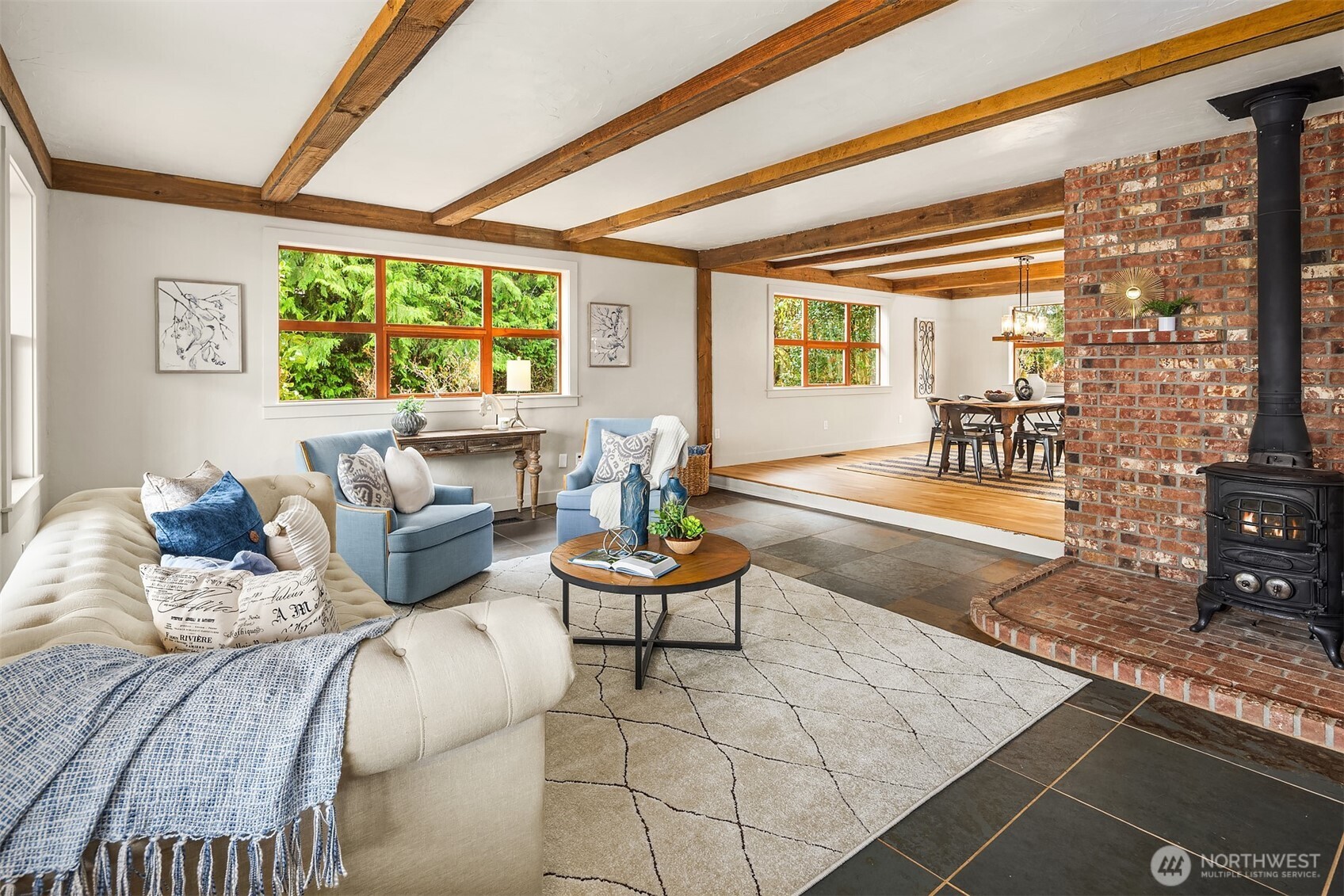 41715 Southeast 101st Street North Bend, WA 98045 - Photo 6 of 38 a living room with furniture and a large window
