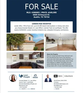 $349,995 | 6604 Kirkwynd Drive, Austin, TX 78754