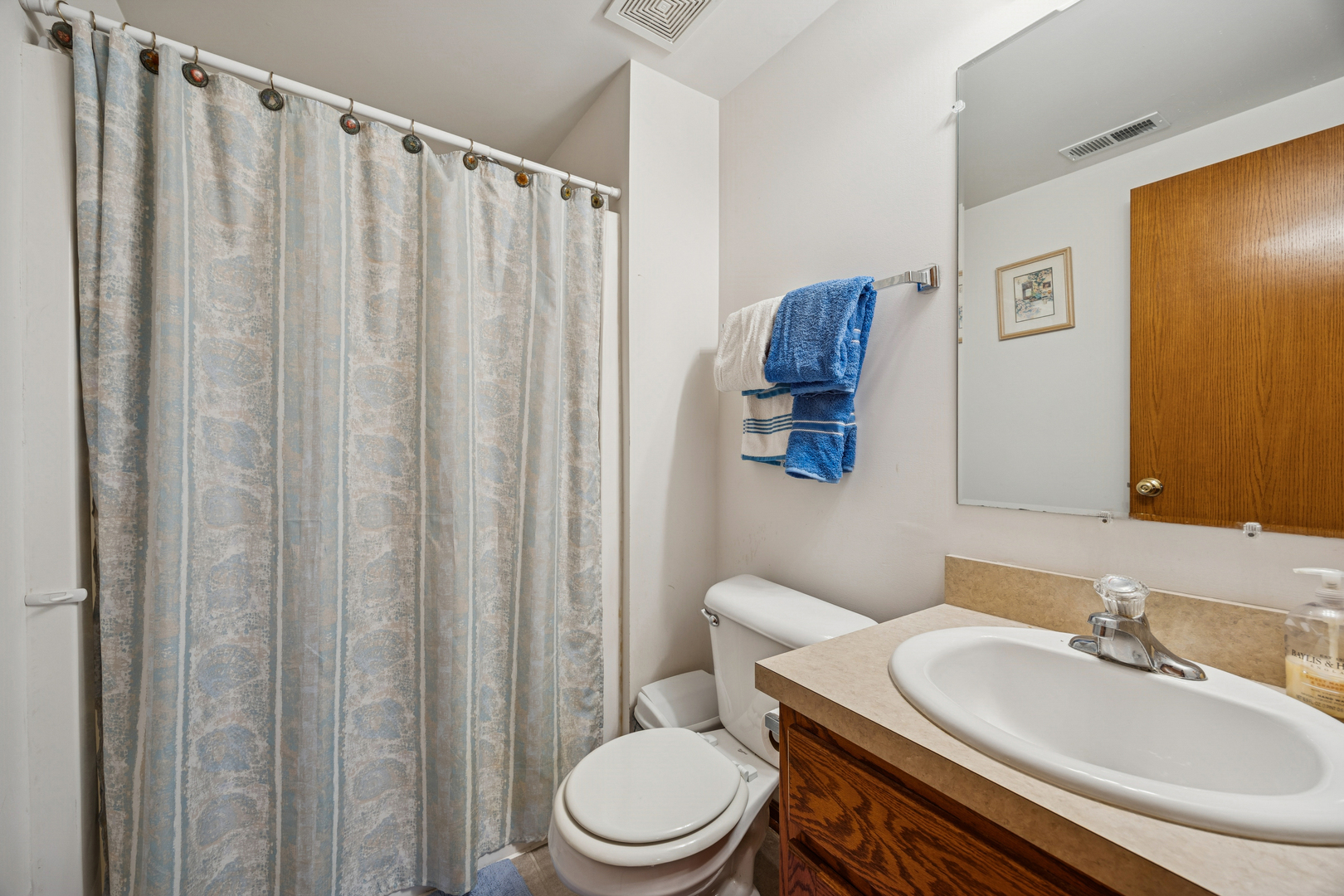 5524 Christopher Drive Oak Forest, IL 60452 - Photo 10 of 20 a bathroom with a toilet a sink and curtain