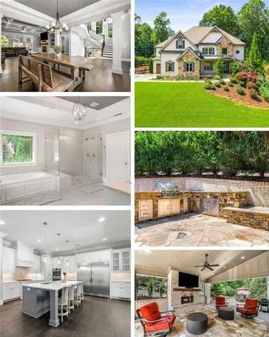 a view of house with garden and tall trees