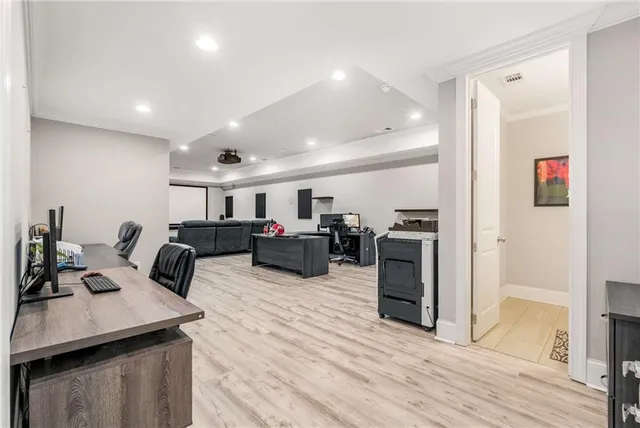 an aerial view of a house