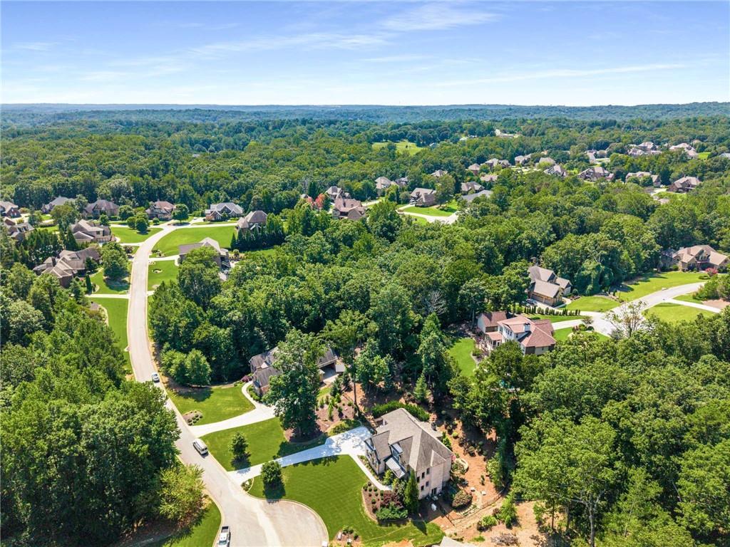 5055 Pointer Ridge Flowery Branch, GA 30542 - Photo 76 of 79 an aerial view of residential houses with outdoor space and trees