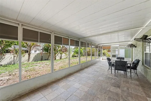 a view of porch with seating space