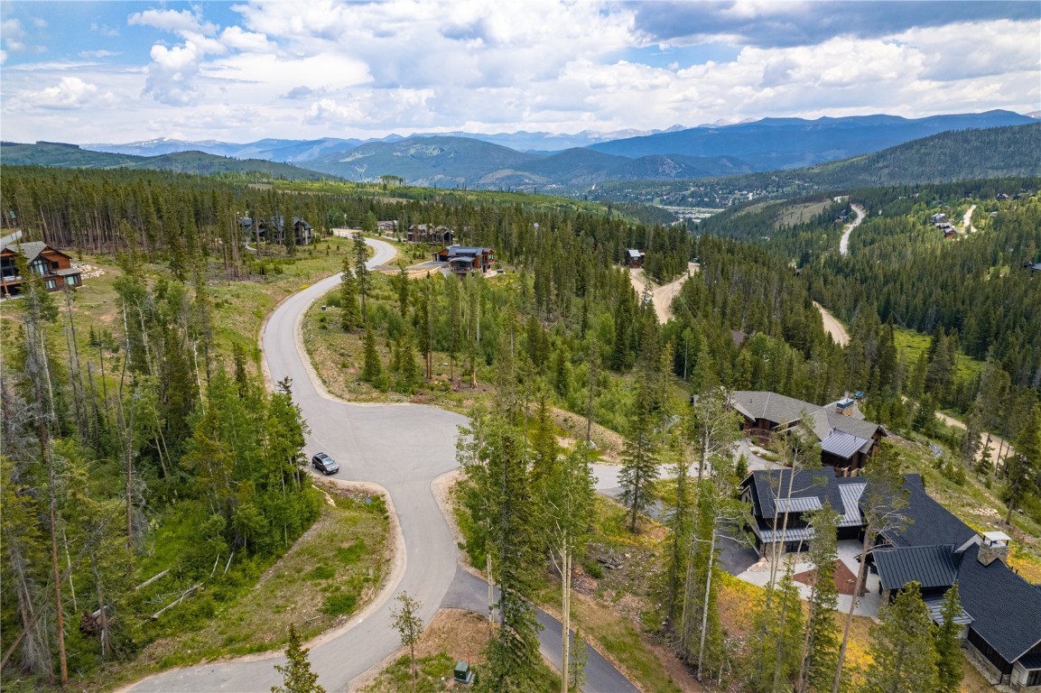 Aerial view featuring a mountain view