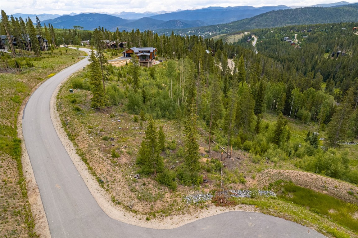 Aerial view featuring a mountain view