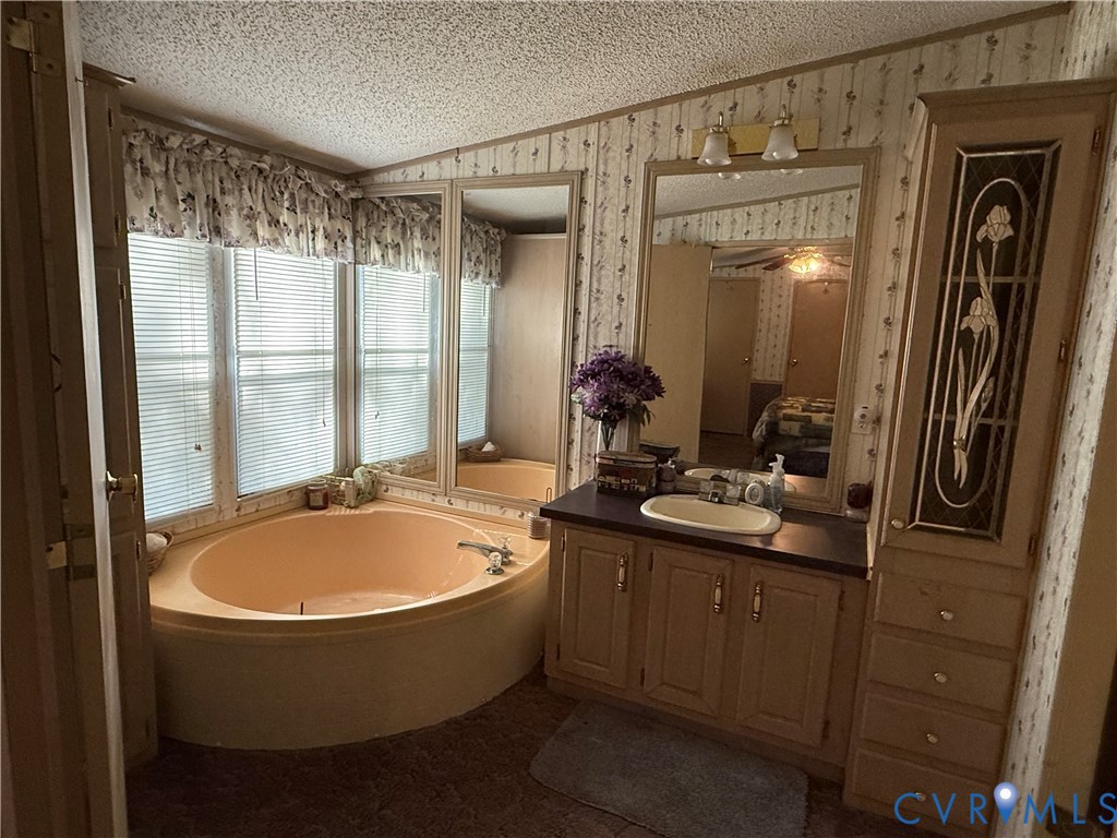 1370 Dorrell Road Aylett, VA 23009 - Photo 7 of 8 a bathroom with a tub sink and mirror
