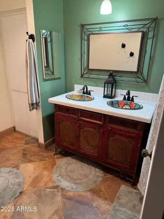 an ocean view with palm trees