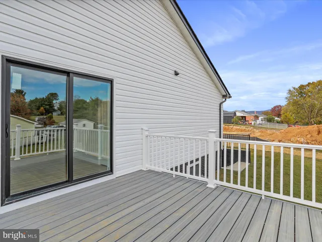a view of a wooden deck