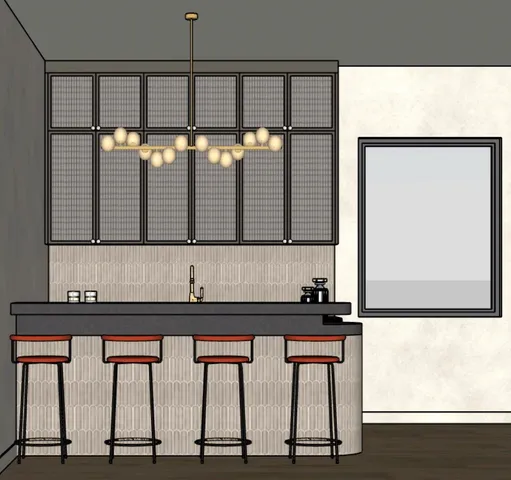 a view of cabinets and wooden floor