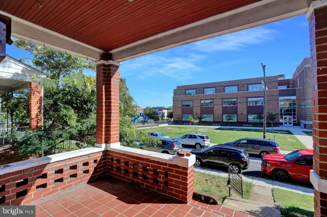 a city view from a balcony