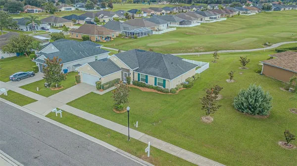 an aerial view of a house
