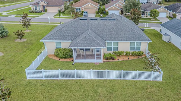 an aerial view of a house