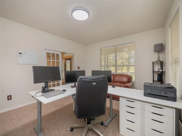 a view of workspace with a window
