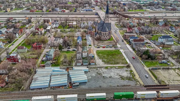 an aerial view of multiple house