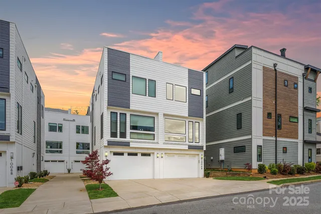 a front view of a building with street view