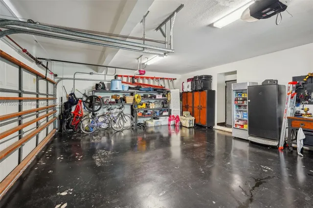 a view of a garage with a bike