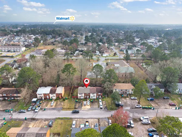 an aerial view of multiple house