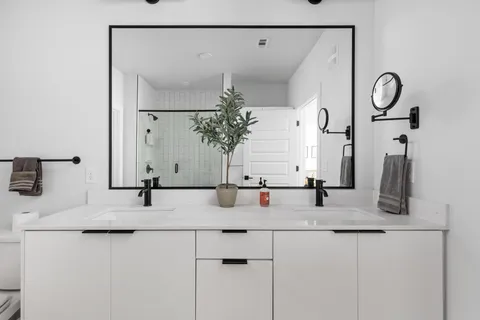 a bathroom with a shower