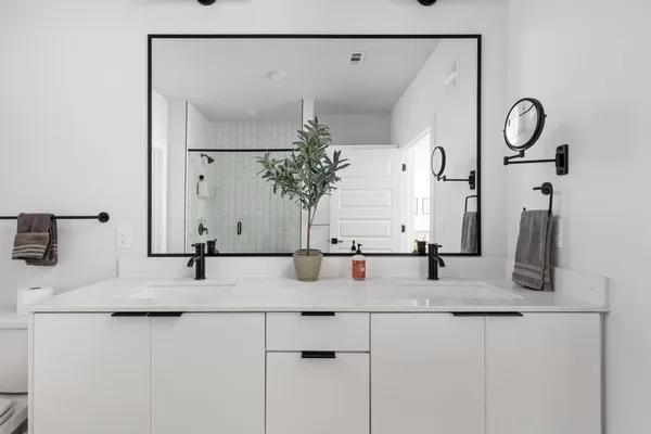 a bathroom with a shower