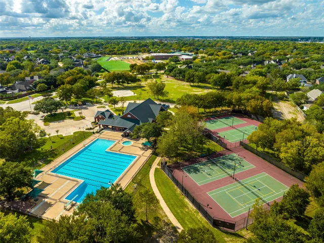 a view of a lake with a yard