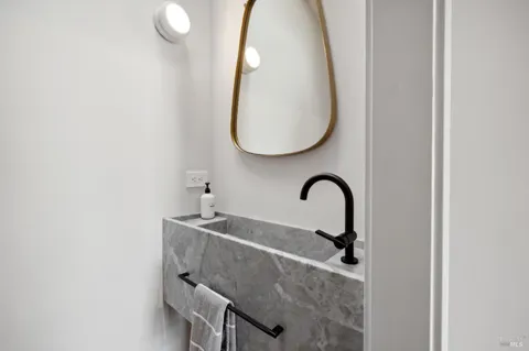 a close view of a sink in a bathroom