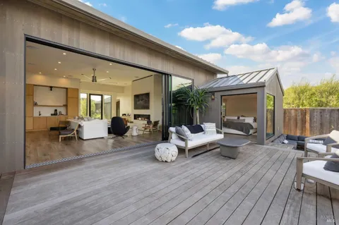 a living room with furniture