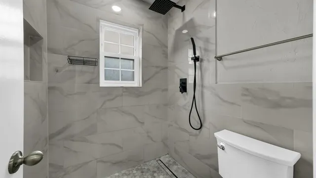 a bathroom with a shower