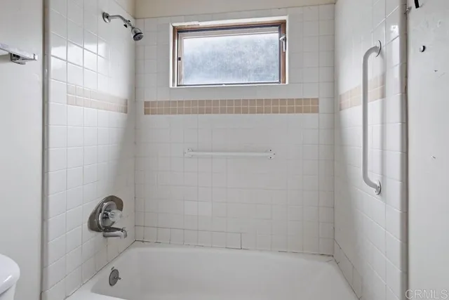 a bathroom with a tub