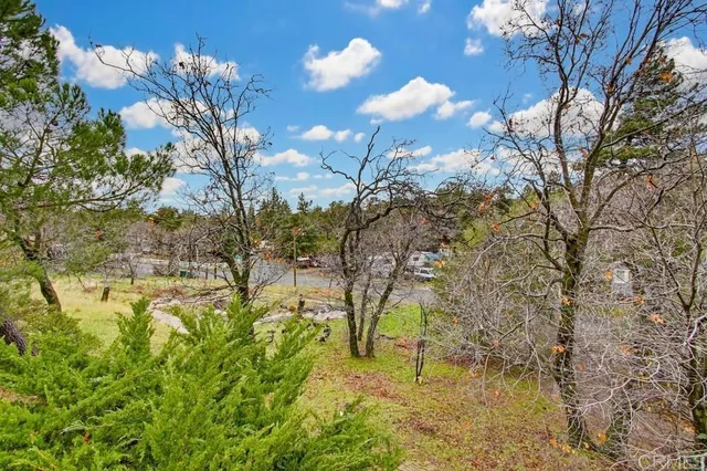 a backyard of a house with lots of green space