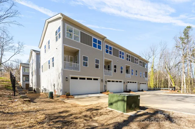 a front view of a building with street