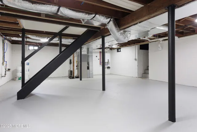 a view of a hallway with staircase