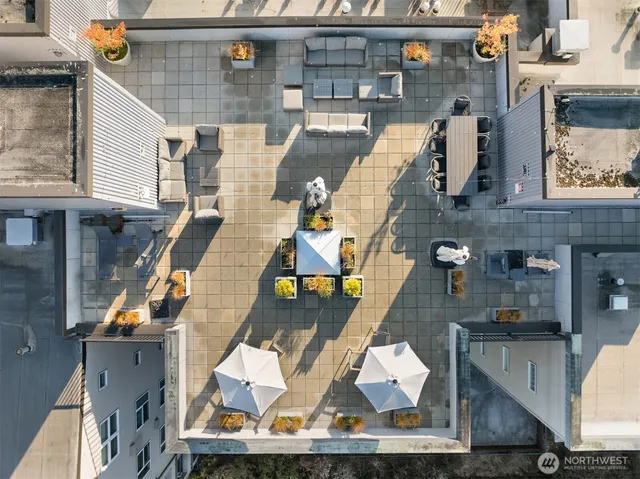 an aerial view of a city