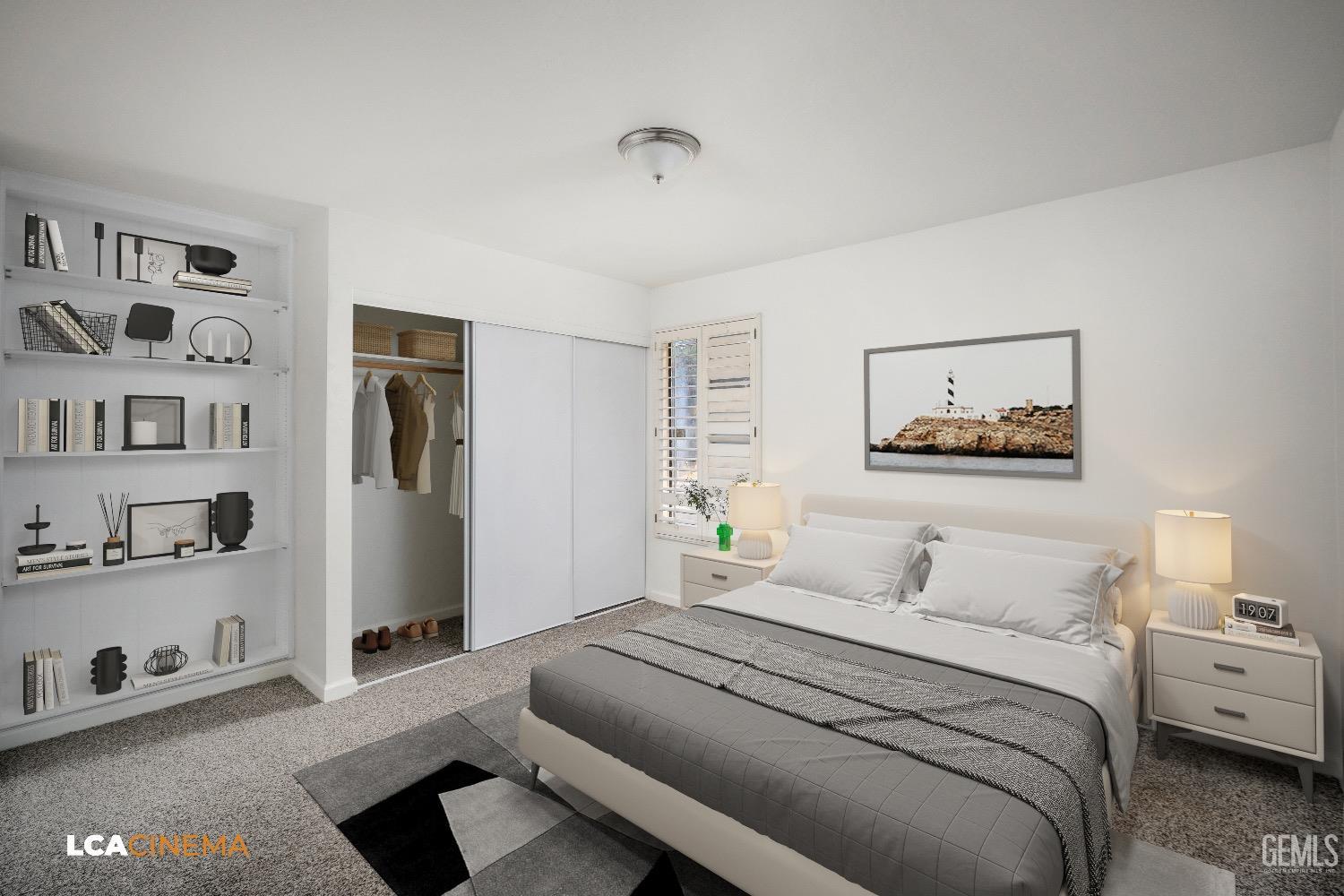 Undisclosed Address Bakersfield, CA 93306 - Photo 11 of 24 a bedroom with a bed and a cabinets