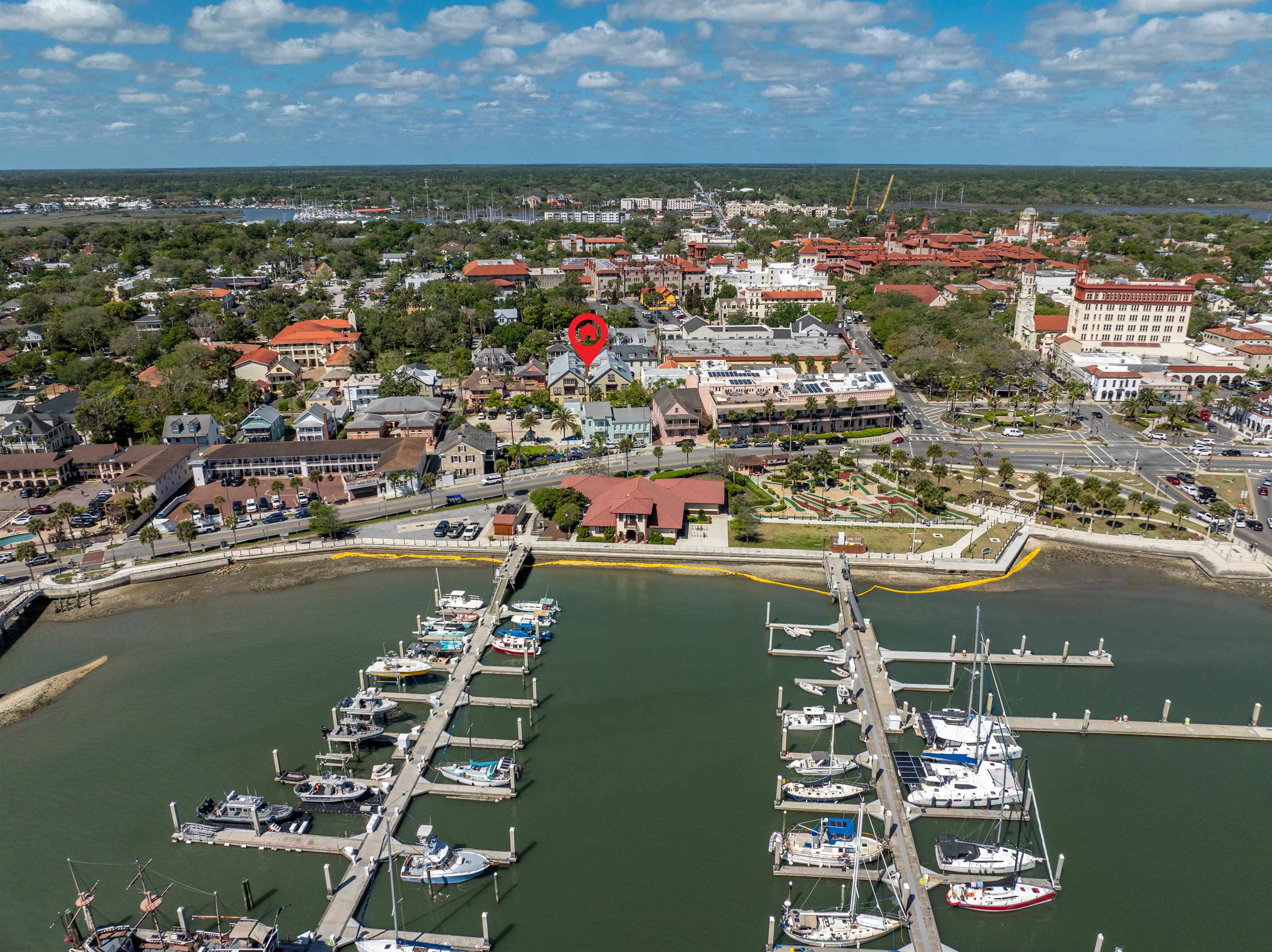11 Aviles Street St. Augustine, FL 32084 - Photo 8 of 40 an aerial view of ocean and residential houses with outdoor space