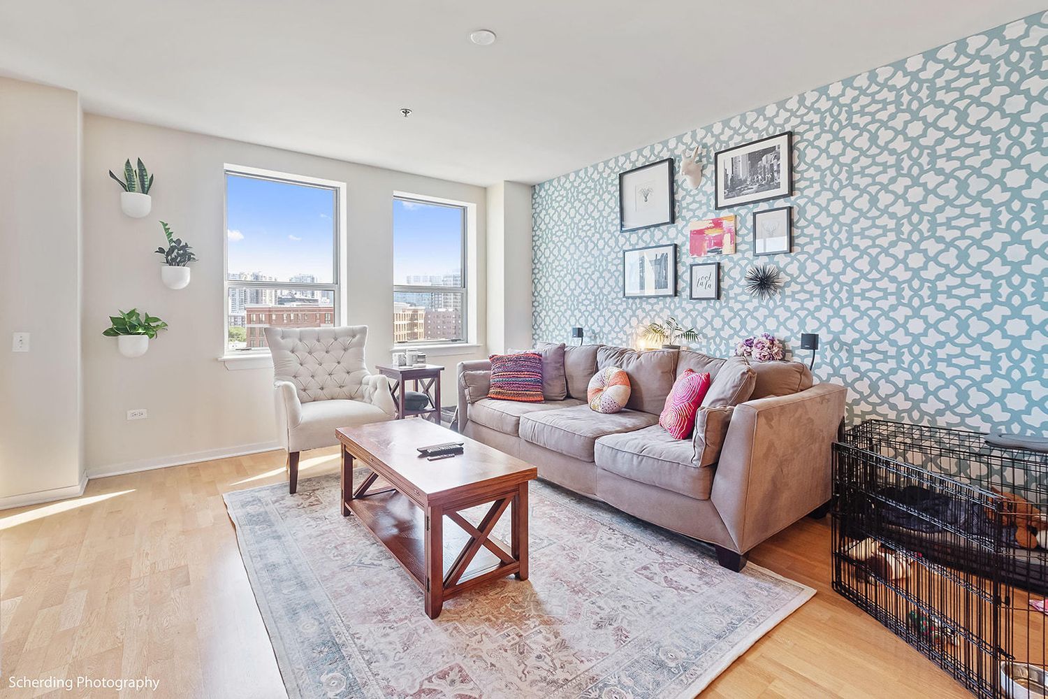 437 West Division Street, Unit 806 Chicago, IL 60610 - Photo 6 of 18 a living room with furniture and wooden floor