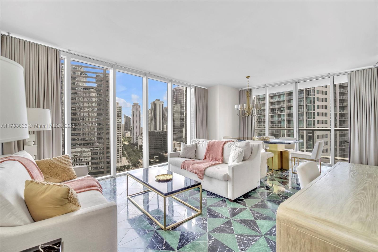 485 Brickell Avenue, Unit 2508 Miami, FL 33131 - Photo 5 of 20 a living room with furniture and a large window