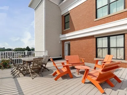 an outdoor space with patio the view and a couch